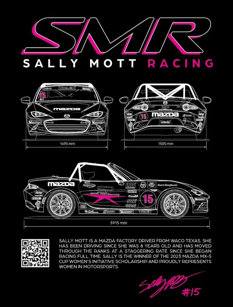 mimotty出品ページ Sally Mott Racing Mazda MX-5 Cup Driver First to the Finish Amazon